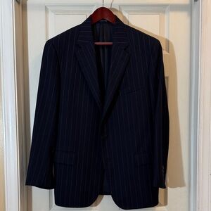Ralph Lauren Double RL Navy Pinstripe Blazer